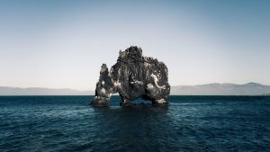 Drachenfelsen im Wasser in Island – Landschaftsfotograf Hamburg